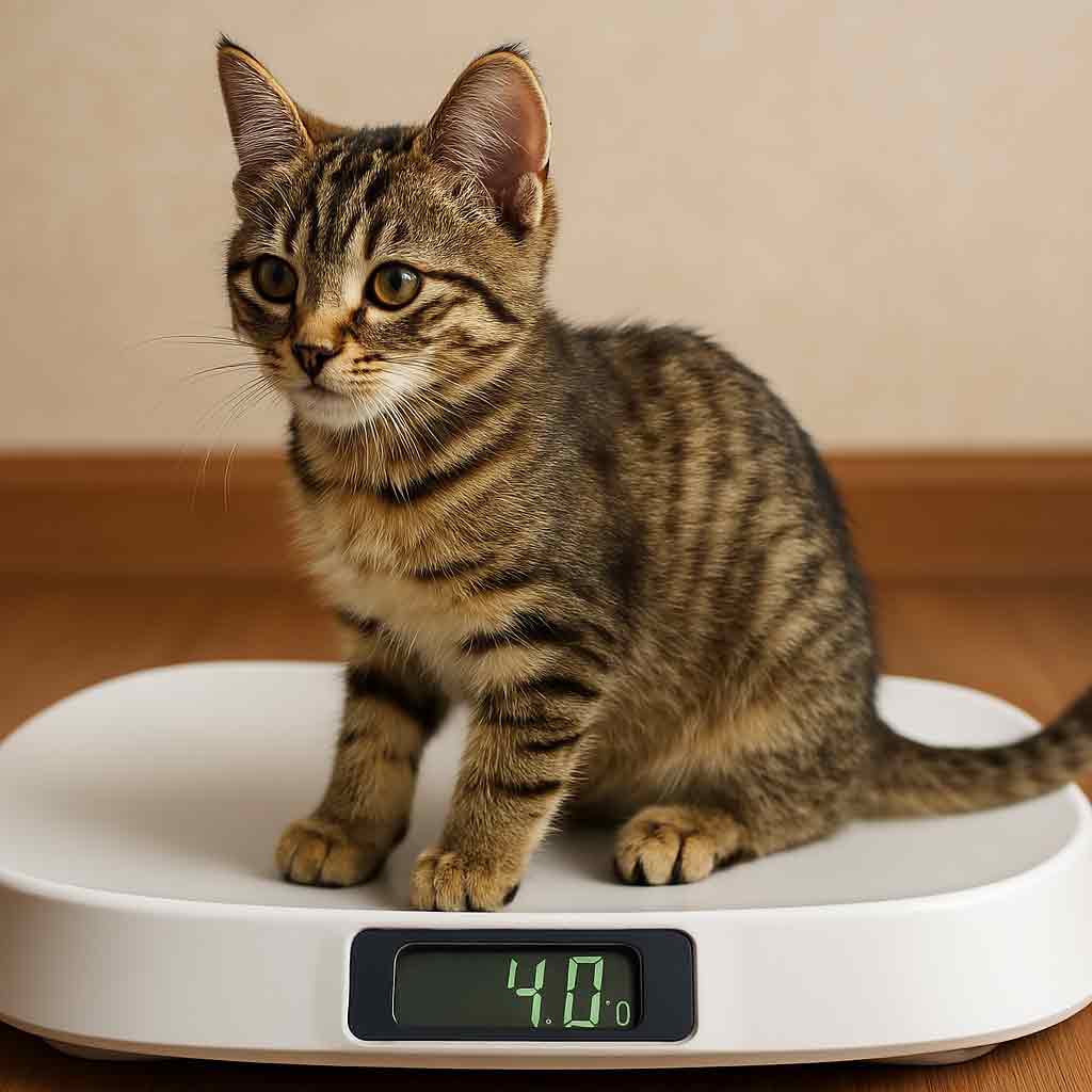 4 month old kitten weigh