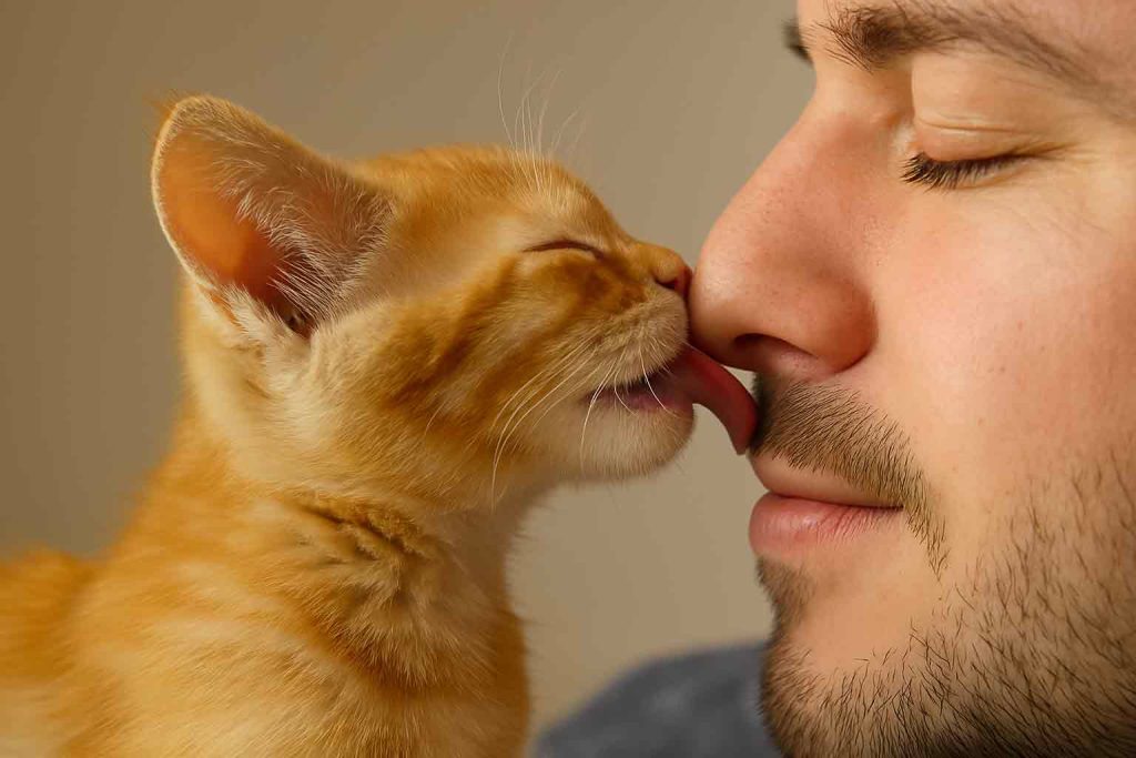 kitten lick my nose