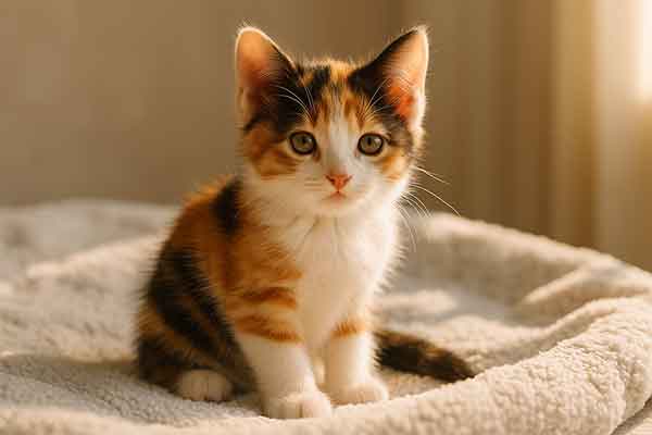 A cute calico kitten