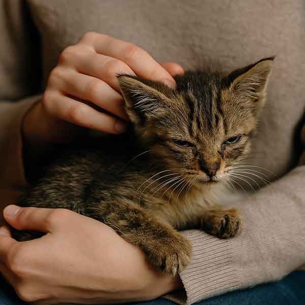 kitten has worms