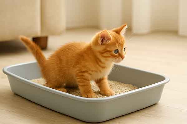 teach a kitten to use a litter box